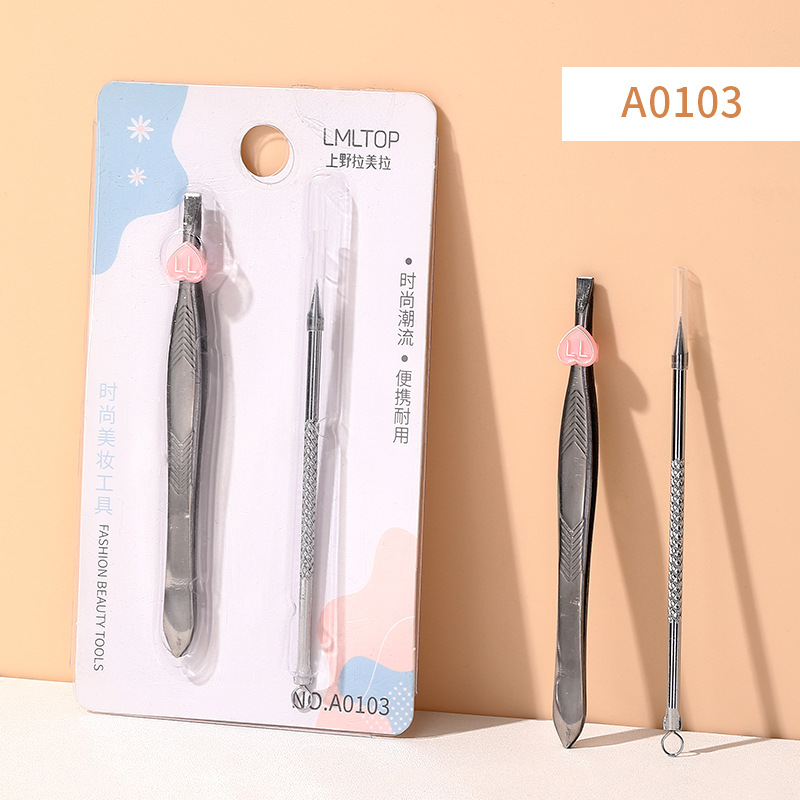 Clip para cejas de acero inoxidable LMLTOP, boca oblicua, pinzas para cejas planas, pinzas para depilarse, clips auxiliares para pestañas postizas, una variedad de colecciones