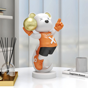 Internet-famous violent bear small ornaments volleyball decorations living room porch TV cabinet wine cabinet desk housewarming birthday gift