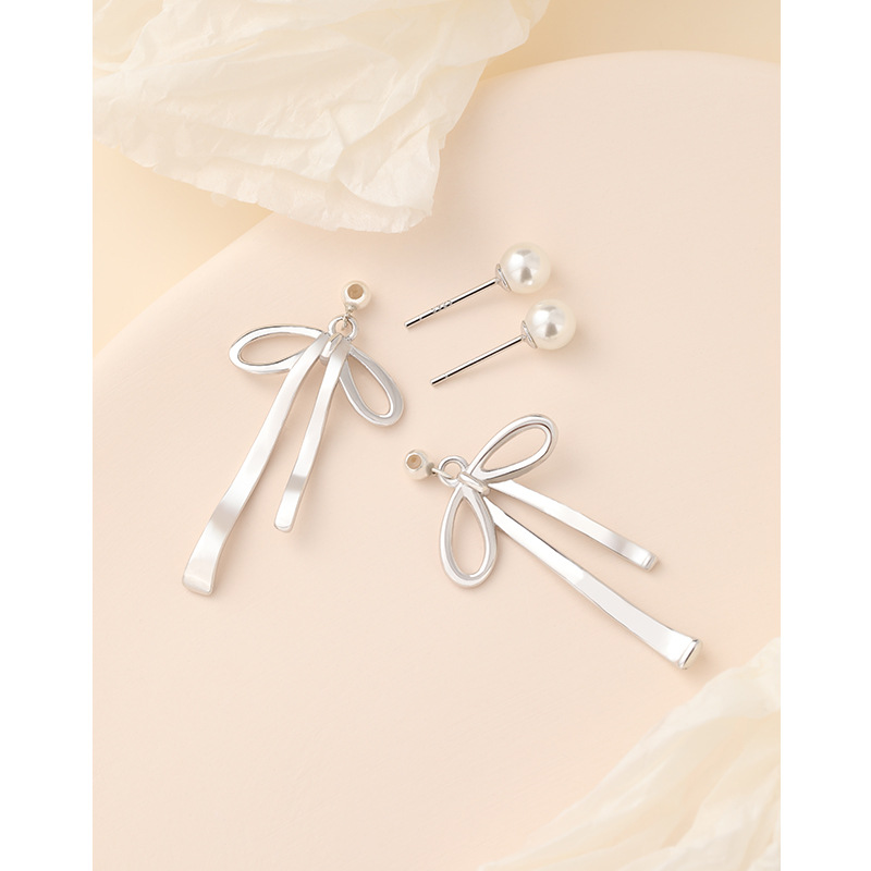 925 plata esterlina dos arcos de perla aretes de perla mujeres de verano instills viento de alta calidad aretes de perlas