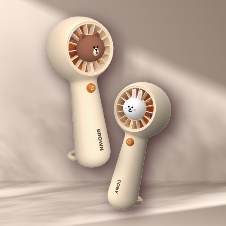 LINE FRIENDS布朗熊迷你便攜式隨身手持風扇廠家批發禮品一件代發