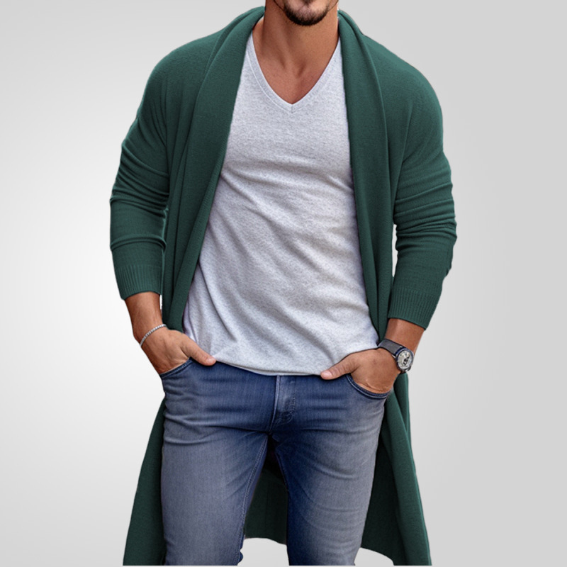 Men's Clothing spring and autumn thin sweaters men's loose long woolen jacket_voghion.com