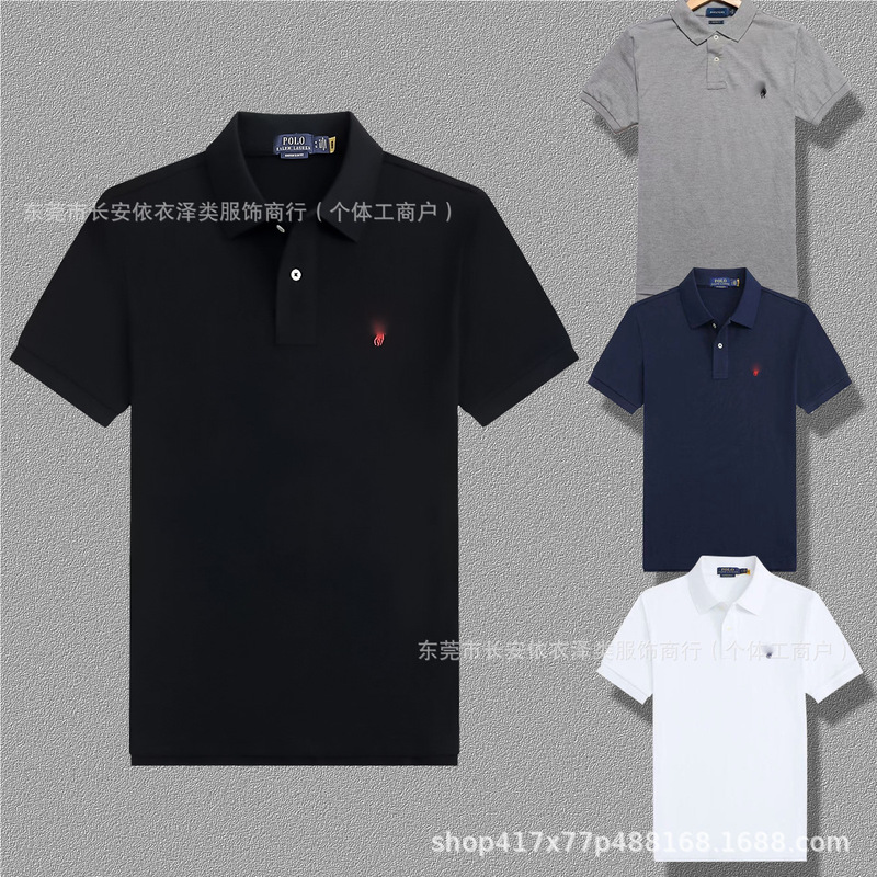 New Ralph Lauren Polo Shirt Short-Sleeve T-Shirt for Men, Embroidered, High-Quality, Casual Business Style, Summer Fashion