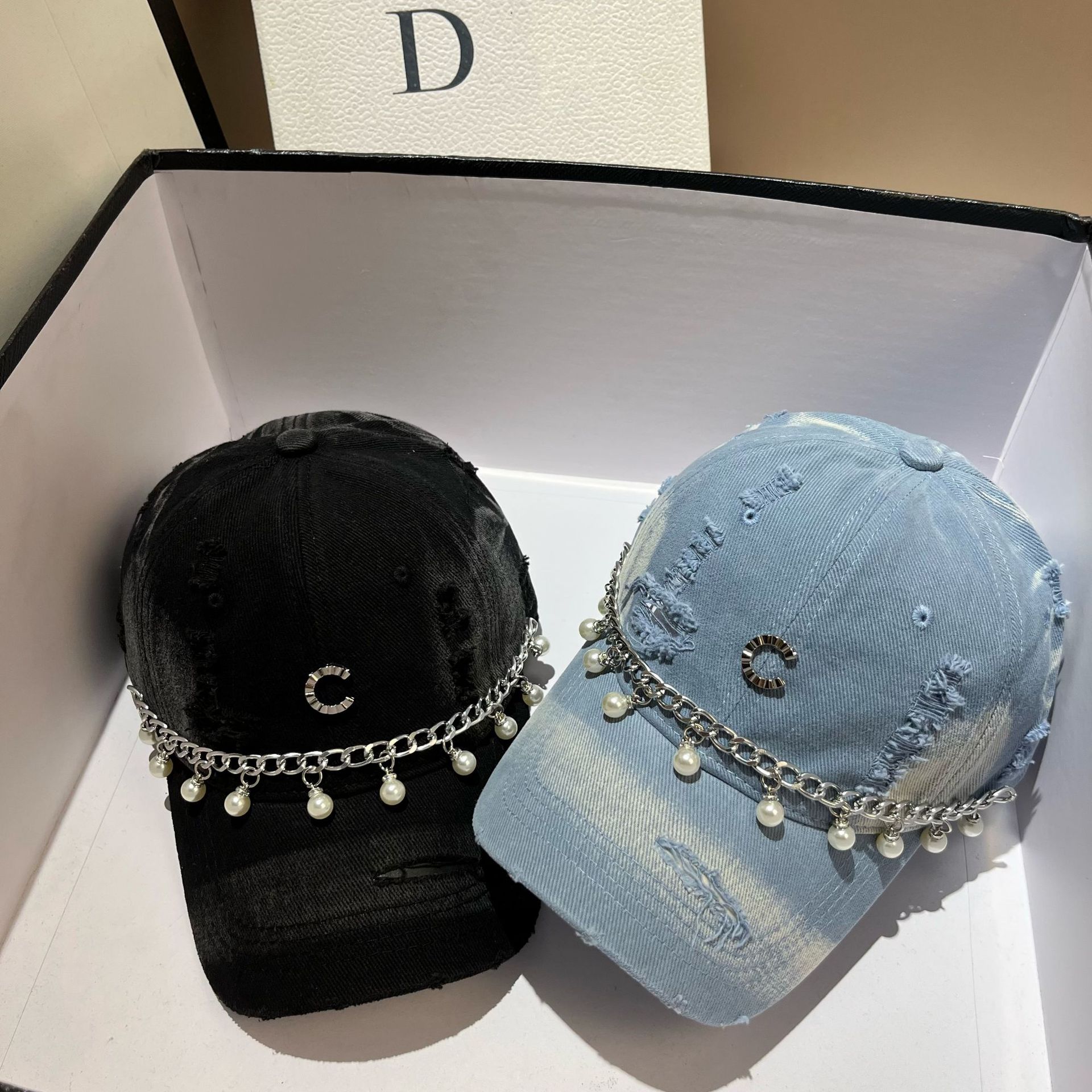 Κορεατική έκδοση σε μικρό άρωμα με γράμμα C, μαργαριτάρι, βουρτσισμένο βαμβάκι, μπέιζμπολ, φθινόπωρο, νέο στυλ, εξατομικευμένο_voghion.com