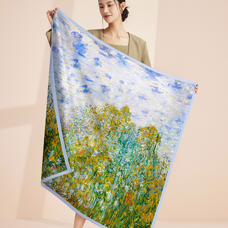 Nieuwe zijden sjaal 100% moerbeizijde 110 cm vierkante zijden sjaal_voghion.com