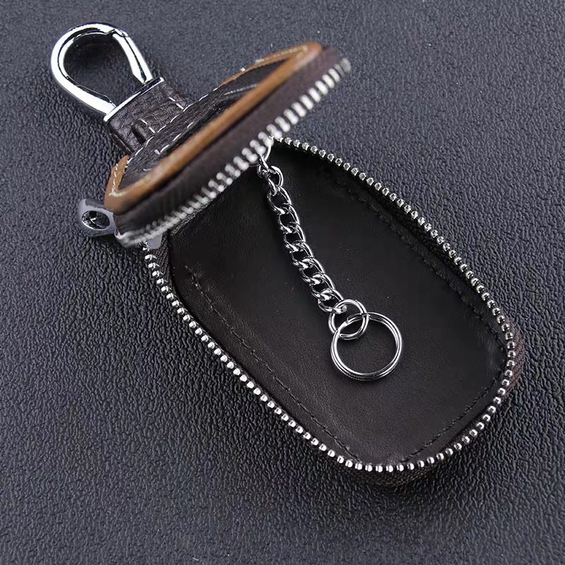 Car Key Case, Genuine Leather, Fashionable and Personalized, Unisex Style, Creative Key Cover, High-End Key Holder with Car Logo for Men and Women