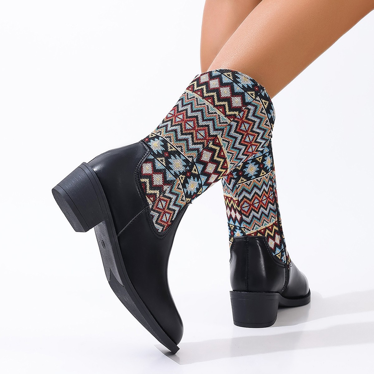 Women's Shoes large size ethnic style mid calf boots _voghion.com