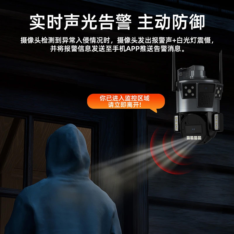 Fábrica modelo privado de tres imágenes inalámbricas cámara de monitoreo wifi doméstica 10x ampliación de visión nocturna remota de alta definición