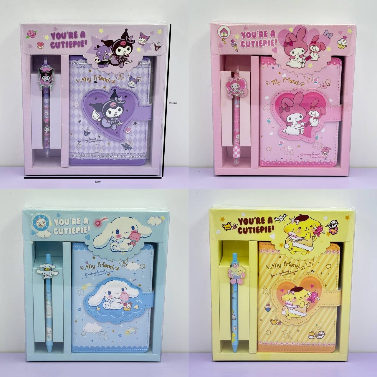 Sanrio PU cuaderno de mano estudiantes LABUBU comercio exterior artesanal en el viento conjunto de cajas de regalo de chicas del 1 de junio