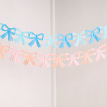 网红拍照韩国芭蕾风蝴蝶结拉旗纸拉花公主生日派对聚会装饰道具