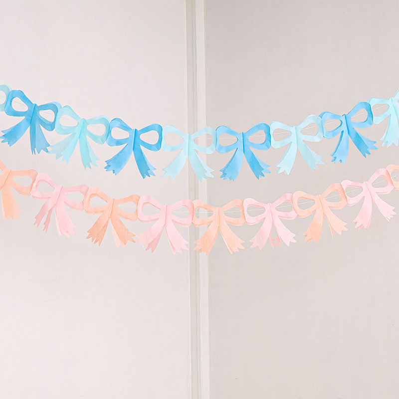 Internet Celebrant Photograph Korean Ballet Style Bow Pull Flag Paper Pull Flower Princess Birthday Party Party Decoration Props
