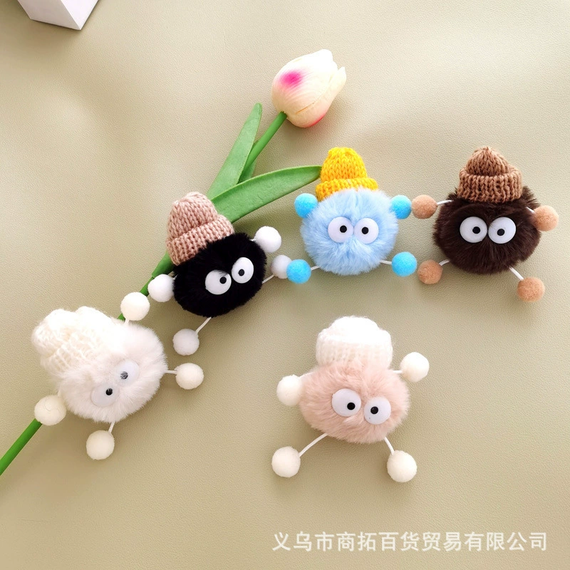 Специальное предложение маленький угольный шар плюшевая Пряжка для обуви открытый рот улыбка большой голова аксессуары для обуви пряжка для шнурков милый мультфильм отверстие аксессуары для обуви шерсть