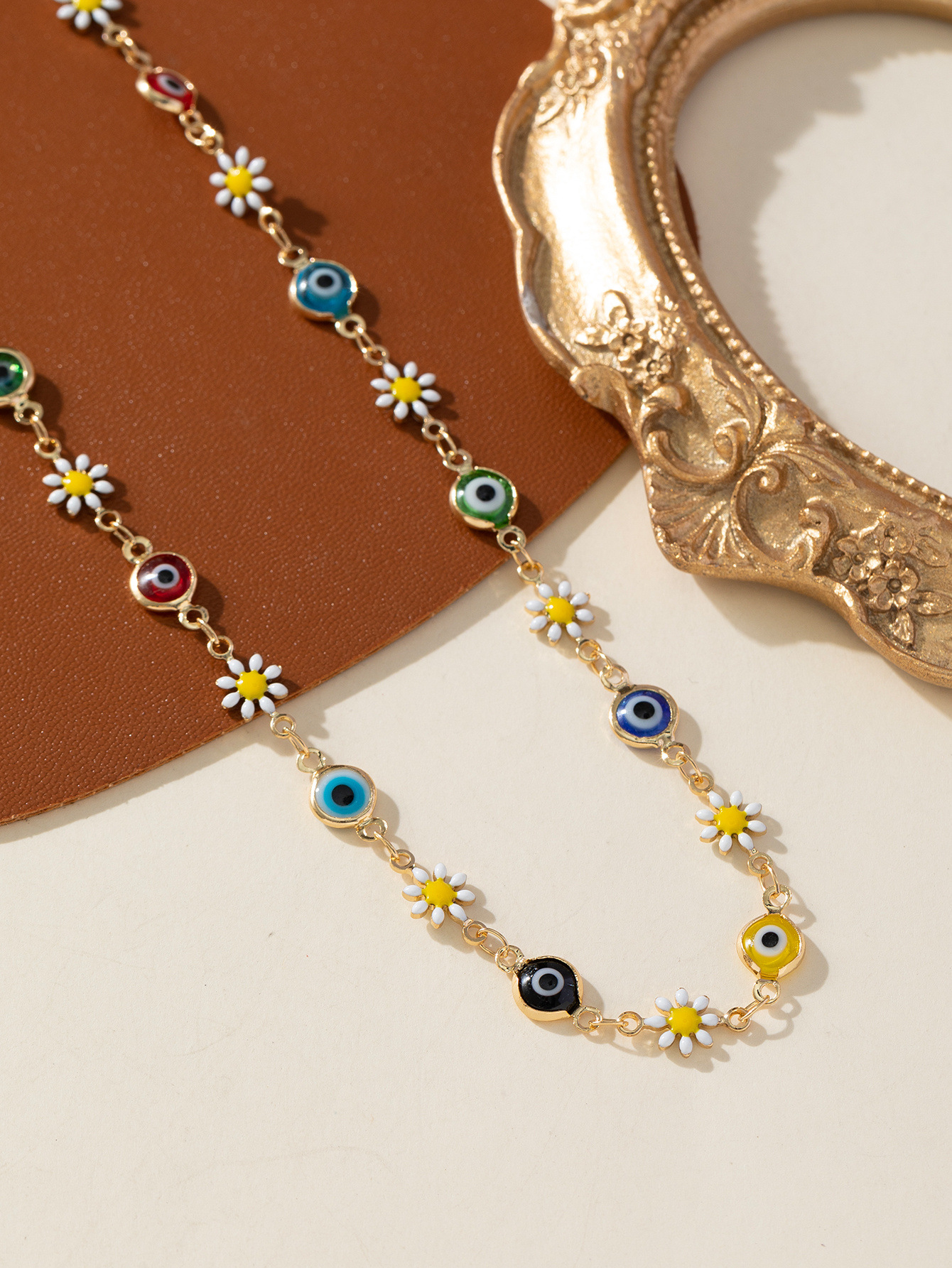 Alloy Chain Material IG Style Modern Style Devil's Eye Alloy Rhinestone Enamel Inlay Rhinestones Unisex Necklace
