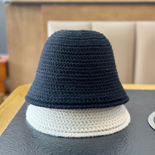 韩系简约针织盆帽女秋冬保暖毛线帽高级感渔夫帽日系显脸小水桶帽