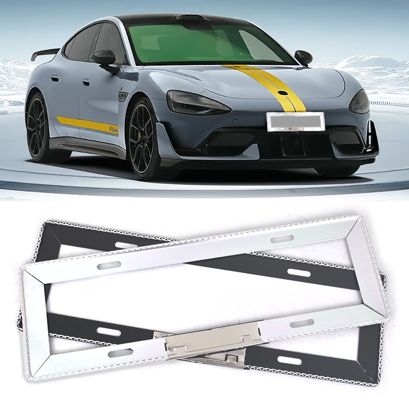 Qìchē License Plate Frame Magnesium Alloy (License plate holder/license plate holder) - black