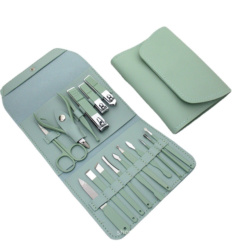 Wholesale Nail Scissors Foldableing Bag 16-Piece Set Nail Clippers Beauty Manicure Tools Home Pedicure Scissors Hawkbill Pliers