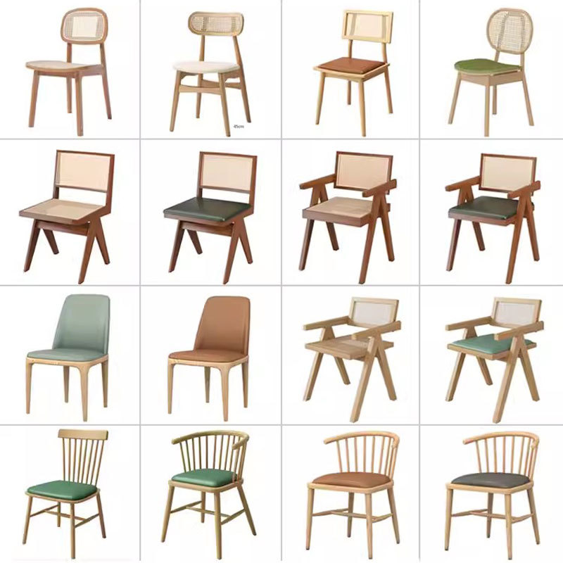 Silla de comedor de madera maciza para restaurante