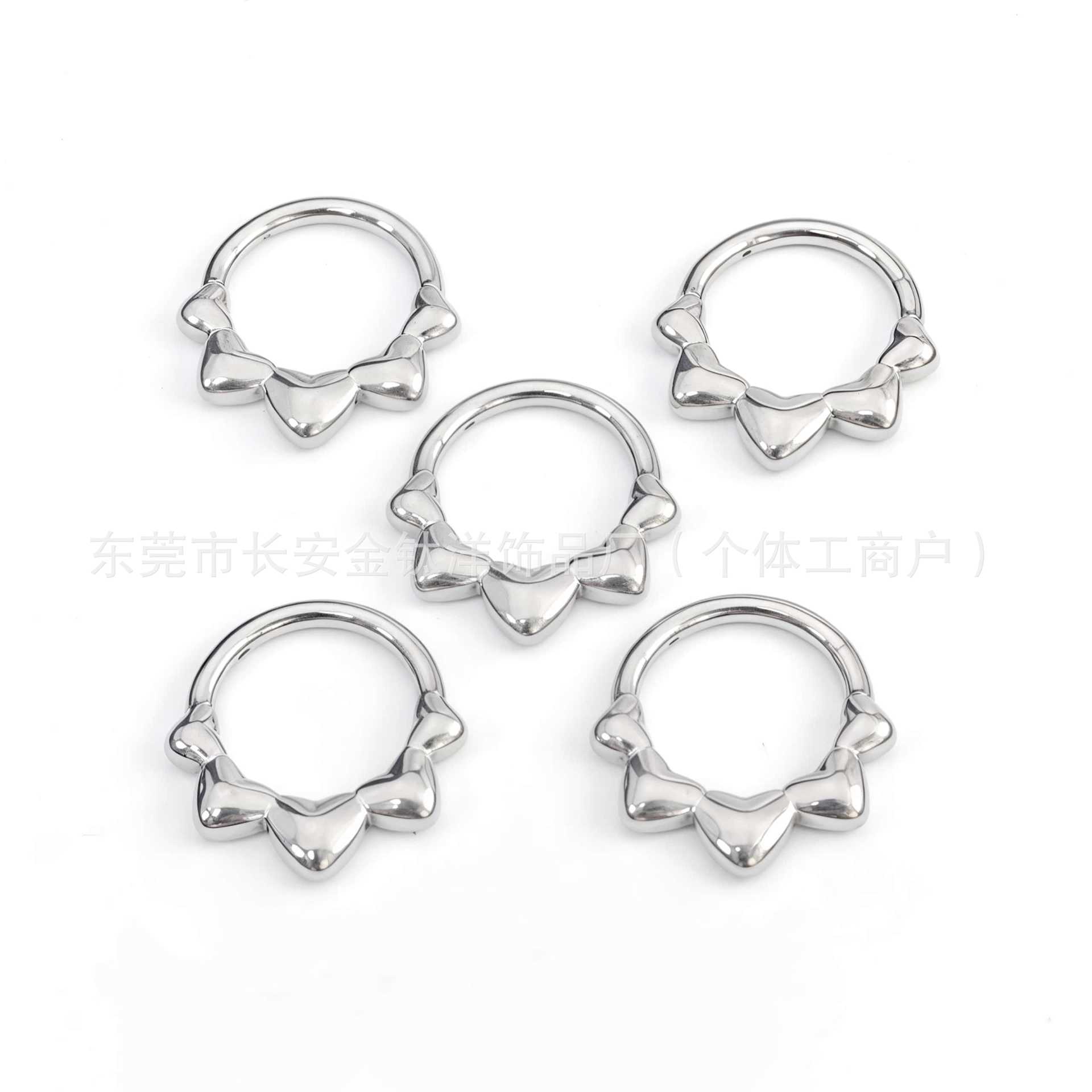 F136 Titanium Heart-Shaped Closed Ring Earring Nose Ring Seamless Ring Piercing Jewelry detail image 8
