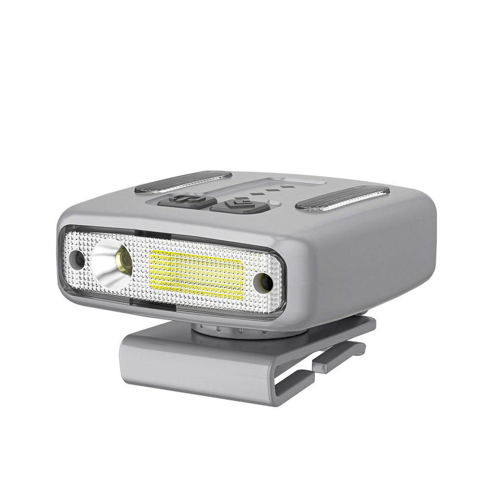 Nuevo faro transfronterizo luz del sensor de marcha al aire libre larga resistencia Luz de pesca nocturna luz de trabajo impermeable doble fuente de luz sombrero clip de luz