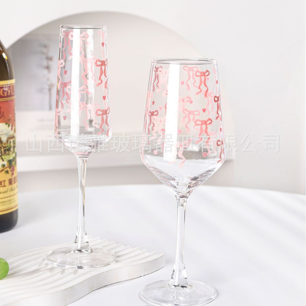 크리 에이 티브 나비 축제 고급스러운 잔 레드 와인 잔 인쇄 가능한 로고 샴페인 잔 와인 잔
