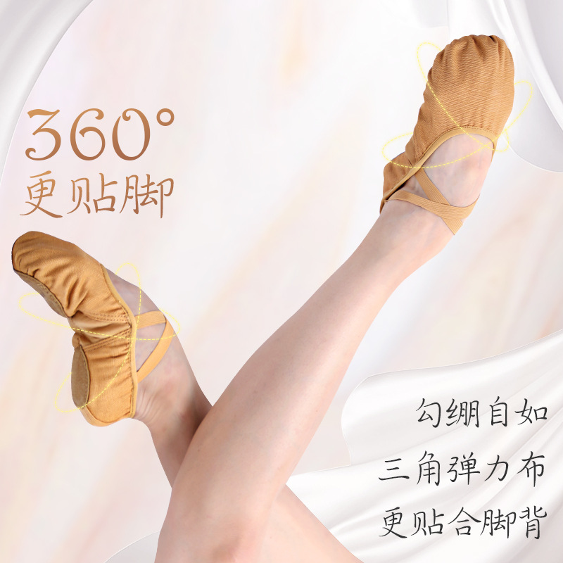 Dance Shoes Women's Soft Sole Practice Shoes Children's Ballet Shoes Adult Dance Shoes Girls' Elastic Lace-up Cat Claw Shoes