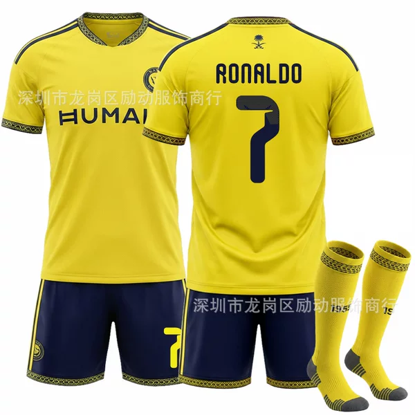 2627 New Saudi League Football Jersey 10 Mane Riyadh Victory Home Yellow No. 7 C. Ronaldo Jersey