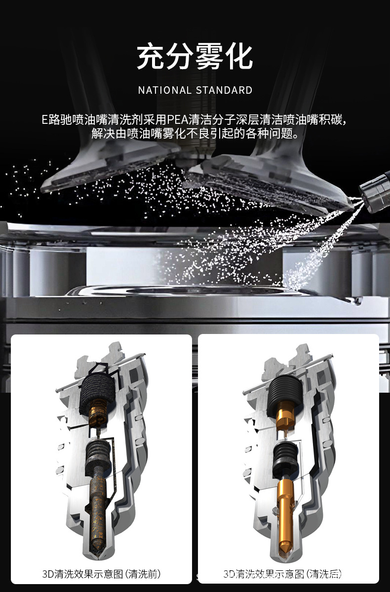E Road Chie No-Disassembly Fuel Injector Oil Line Carbon Deposit Remover Three-Way Catalytic Cleaner Fuel Additive Gasoline Additive