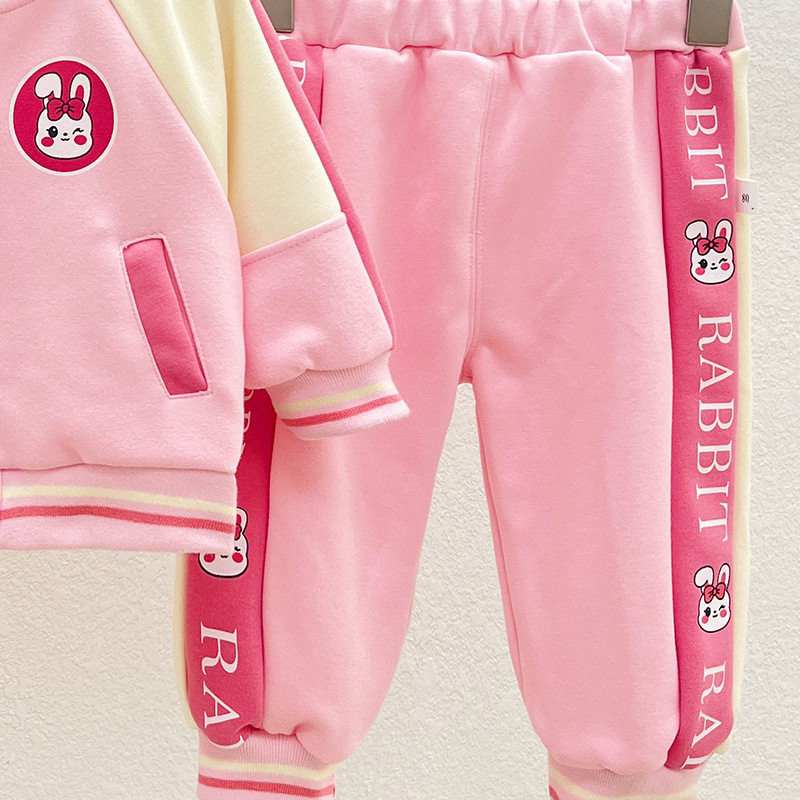 Set da due pezzi per ragazze 2023 New Baby e Autumn Western Leisure Set da due pezzi da baseball alla moda primaverile per bambini_voghion.com