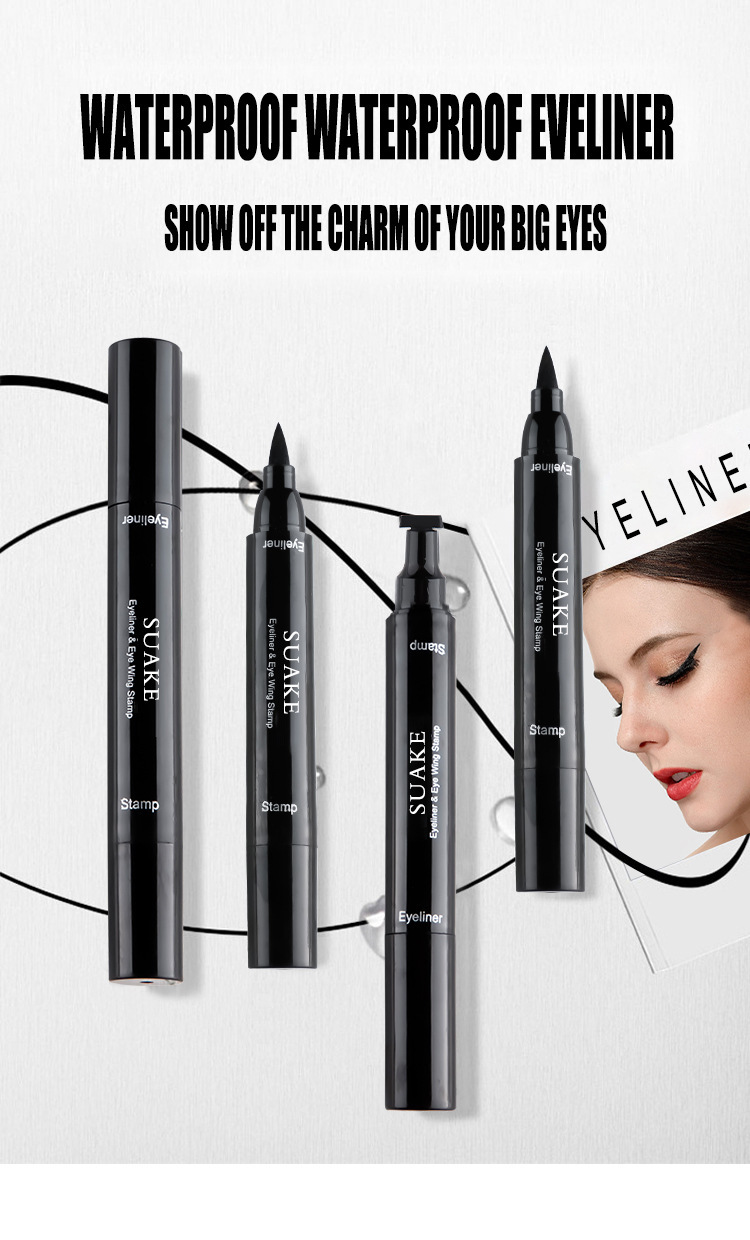 SUAKE Two-in-one seal eyeliner, quick-drying, non-smudging, water-repellent, double-ended eyeliner details Picture