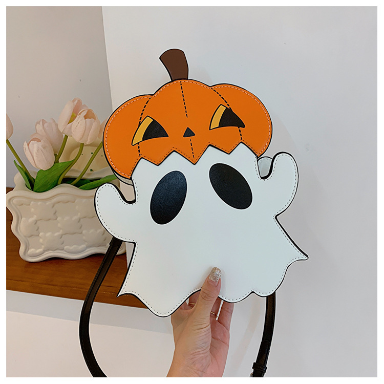 Halloween Small Bag 2024 New European And American Fashion Personality Funny Pumpkin Single Shoulder Small Round Bag_ipsvogv.com