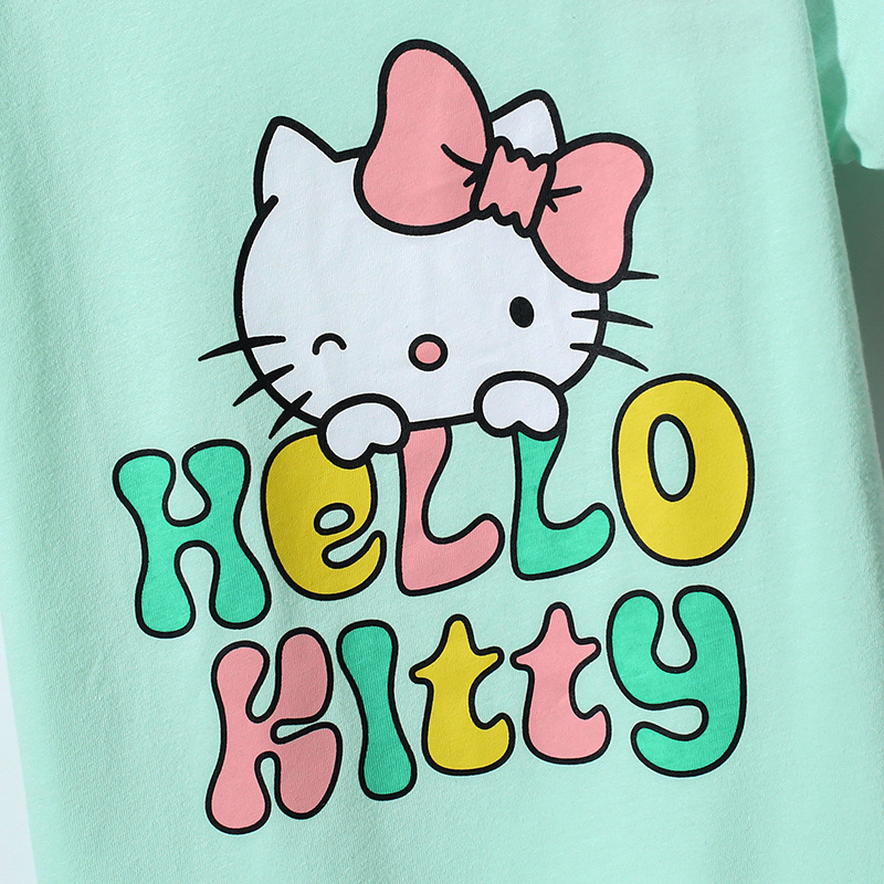 JOJO BEBE ropa para niños europeos y americanos verano nueva marca ropa para niños Camiseta cuello redondo algodón manga corta Camiseta de niña de dibujos animados