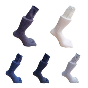 Plus size men's five-finger socks thickened reinforced cotton five-finger socks high barrel European and American market Hot Five-finger socks