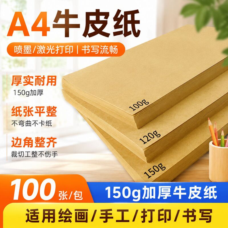 Xima 6523 6524 6525 A4 Blank Kraft Paper Document Cover Drawing Painting Printing Paper 100 Sheets