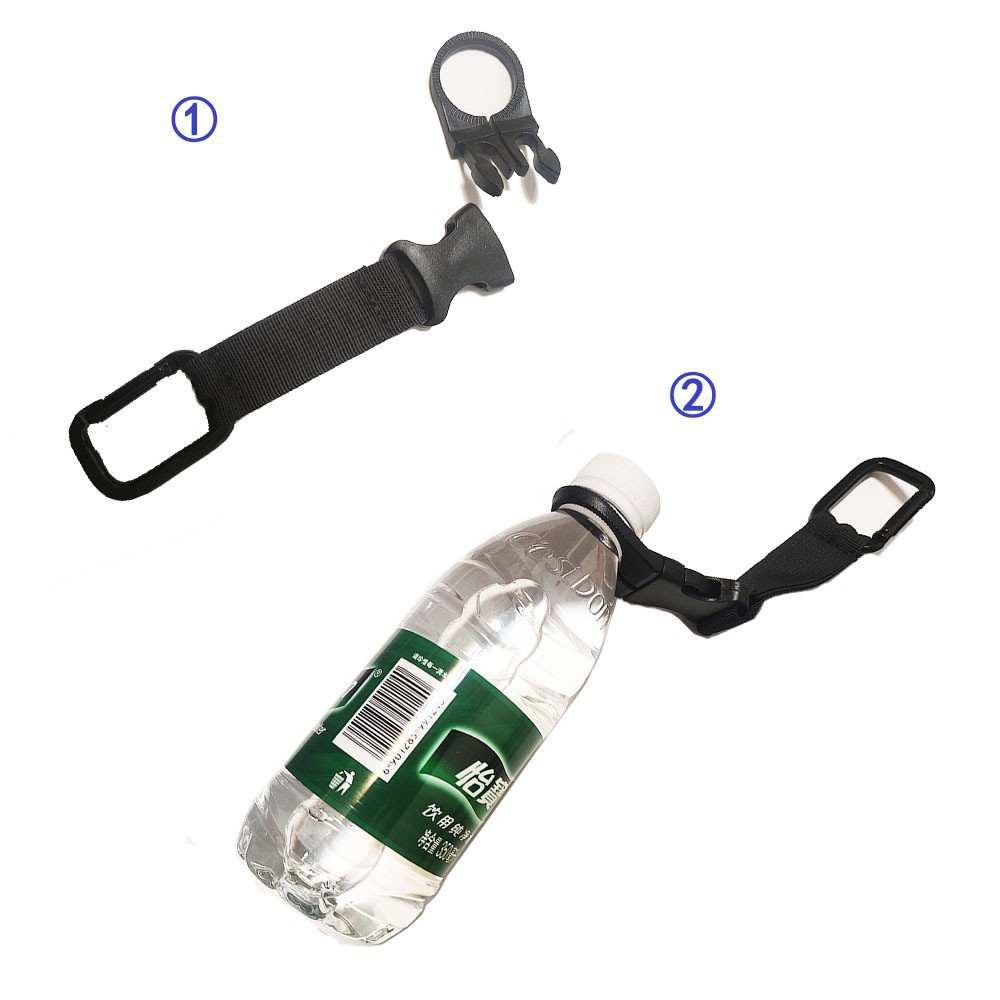 Táctico al aire libre nailon en forma de calabaza botella de agua con hebilla colgante de cinta mosquetón portátil gancho de botella de agua clip de botella rectangular