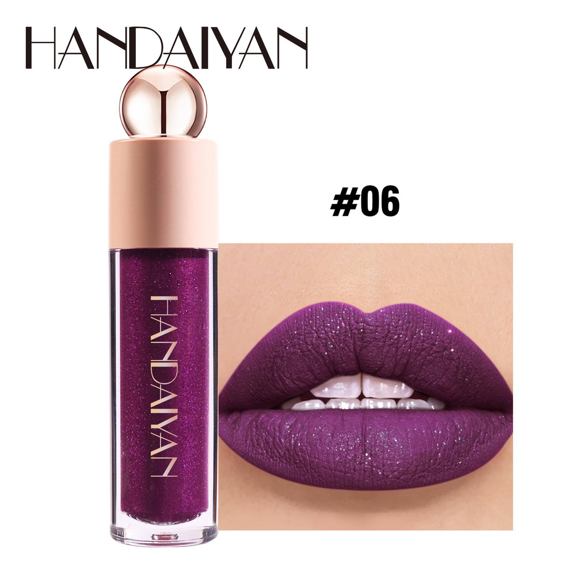 Gloss labial perla 8 colores lápiz labial líquido Handaiyan brillo labial impermeable duradero esmalte labial transfronterizo