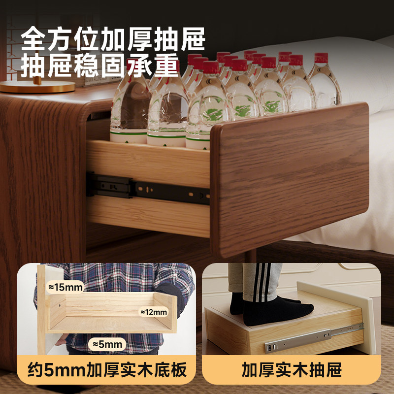 Mesitas de noche de estilo mediano y antiguo, dormitorios domésticos de madera maciza 2026 se venden en caliente, exquisitos y pequeños armarios de almacenamiento al lado de la cama están exentos de instalación.