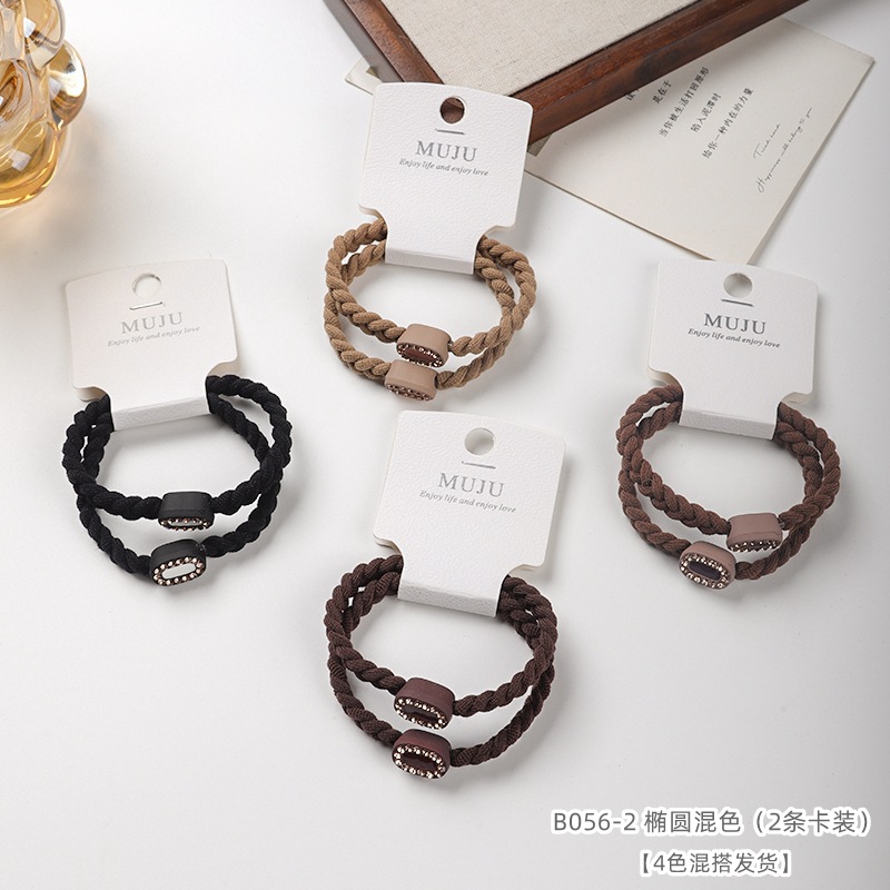 [Carga de tarjeta] sensación de alto nivel coreano de cabello de código de barras de moda de alta elasticidad de cabello anillo de cabello correa de cola de caballo