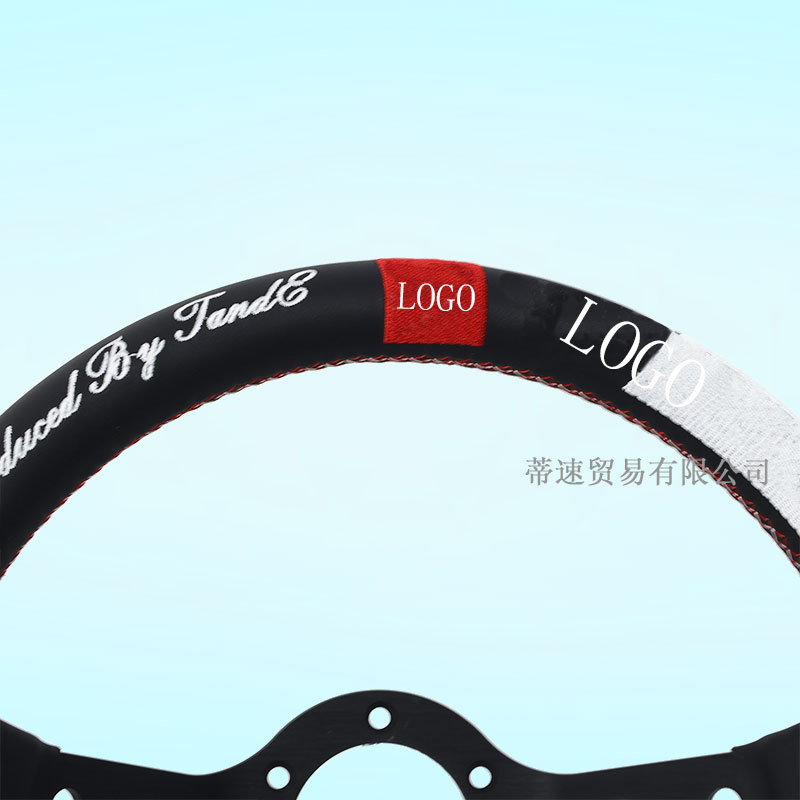 Factory Direct Sale Car Modified Steering Wheel 13 Inch 320mm Embroidered Lettering Aluminum Alloy Deep Concave Large Concave Steering Wheel Universal