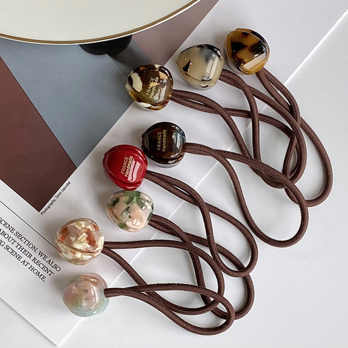 Acetic acid texture tulip hair rope candy color simple high-end flower hair band headband hair rubber band Japanese and Korean hair accessories