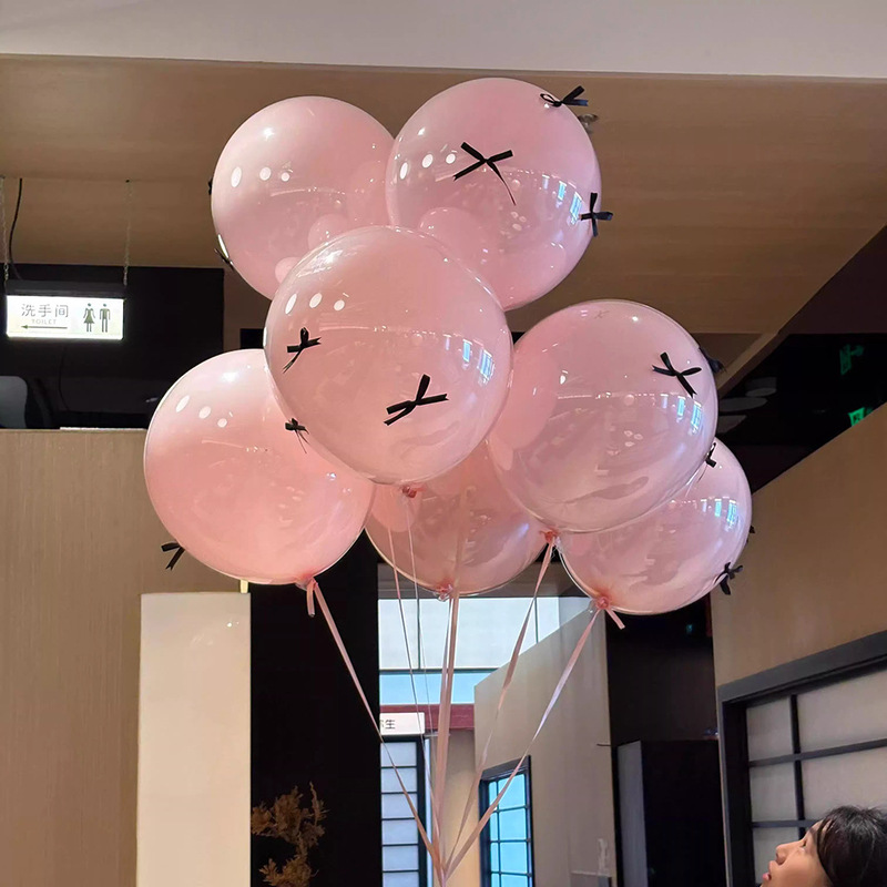 Bobo Ball Bowknot Girly Heart Balloon Chinese Valentine's Day Stall Birthday Party Confession Romantic Pink Balloon Bobo Ball Bowknot Girly Heart Balloon Chinese Valentine's Day Stall Birthday Party Confession Romantic Pink Balloon