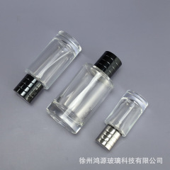 ガラススプレーボトル円形50ml 100ml香水瓶バヨネット透明スプレーガラス瓶化粧品分注空瓶