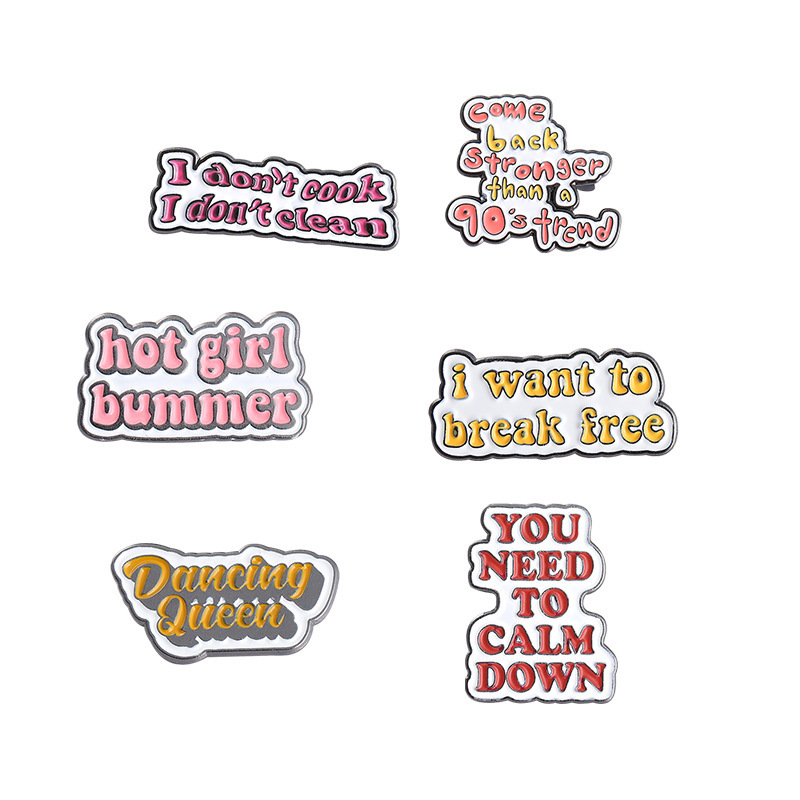 Fashion Style Fashion Pin Letter Alloy Contrast Collar Plating Unisex Brooches