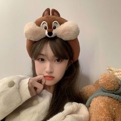 2023新款迪士妮松鼠蒂奇發箍可愛維尼熊頭箍毛絨絨網紅同款百搭