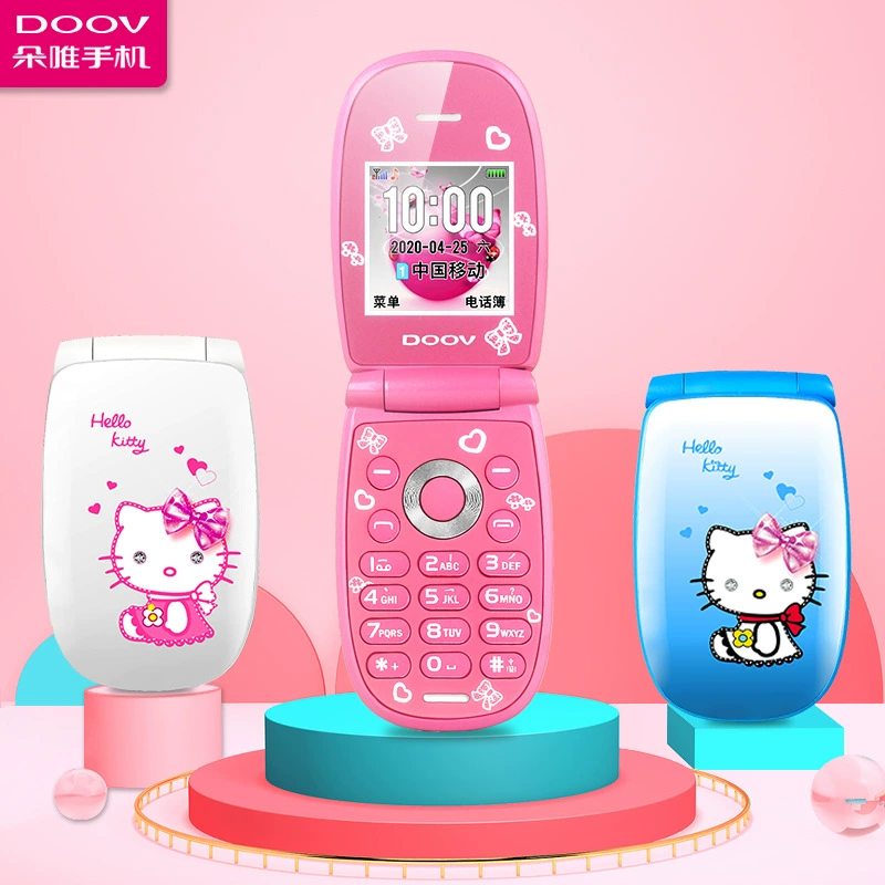 Hello Kitty, складной мобильный телефон с мультиком для учеников начальной школы, функция геолокации