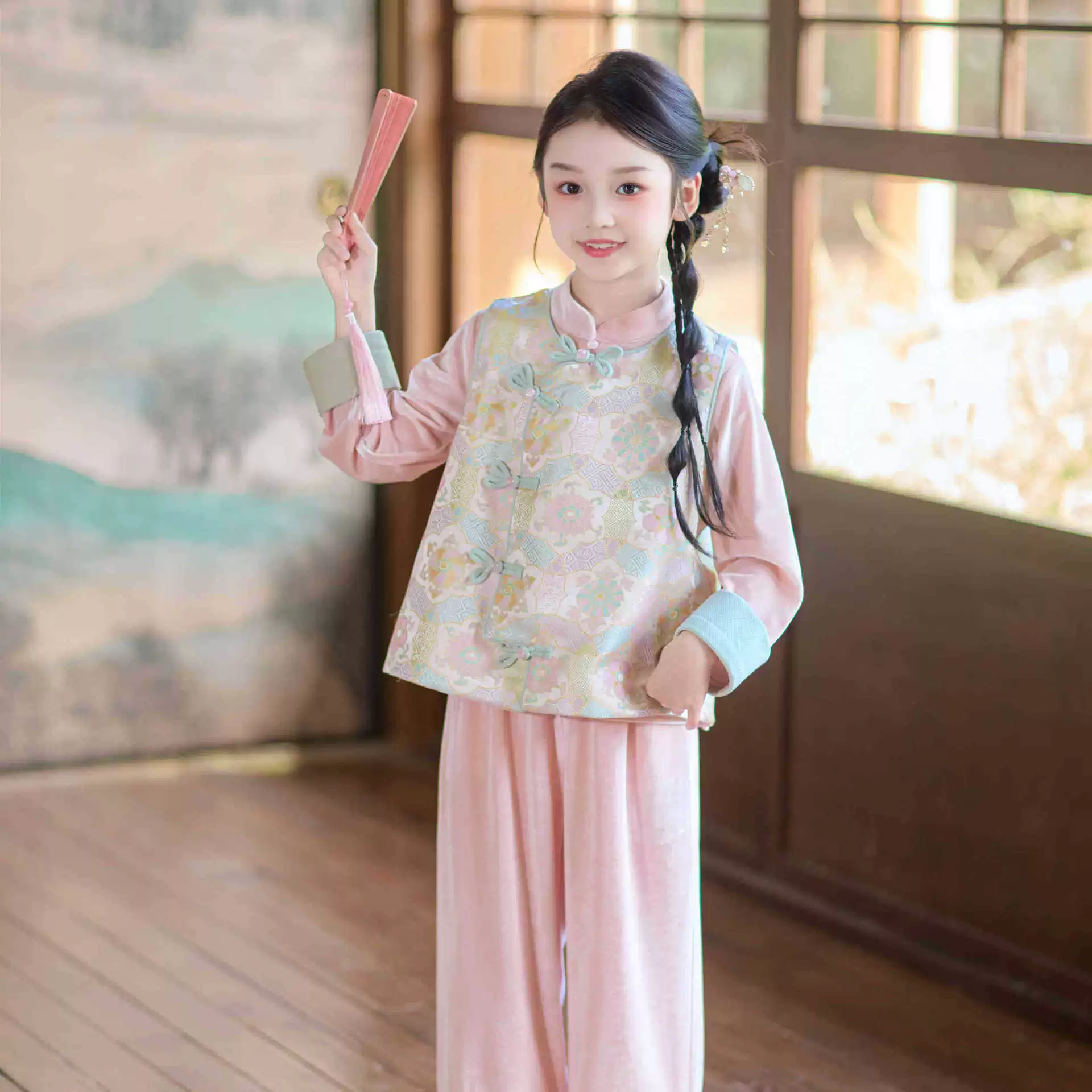 Hanfu, children's set, autumn, Chinese style