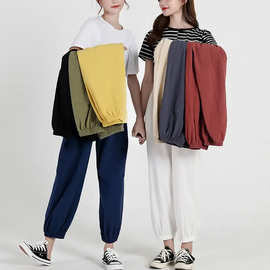 Cotton Jogger 日式棉麻灯笼裤九分裤家居外穿瑜伽运动休闲长裤