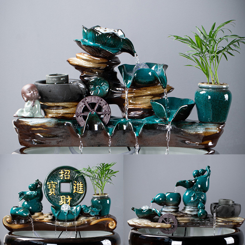 Ceramic Automatic Circulating Water Fish Basin Fish Tank Fish Pool Filter Fountain Waterfall Landscape Decoration Decoration Circulating Water