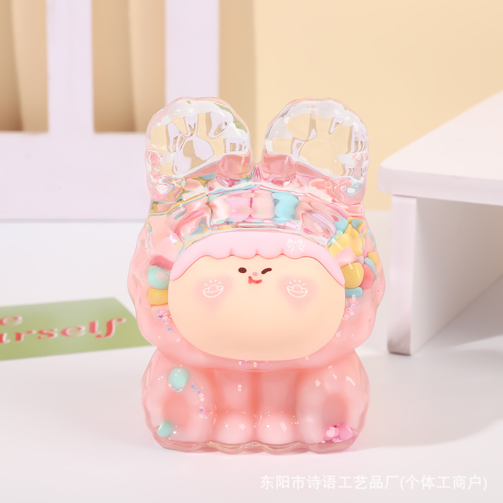 Big Mac cute Lilith doll bursting colorful beans into oil quicksand creative ornaments live broadcast pairs blind box