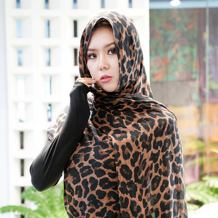 Cross-Border Best-Selling Leopard Print Headscarf Modal Scarf Arab Long Scarf Turkey Middle East Malaysia
