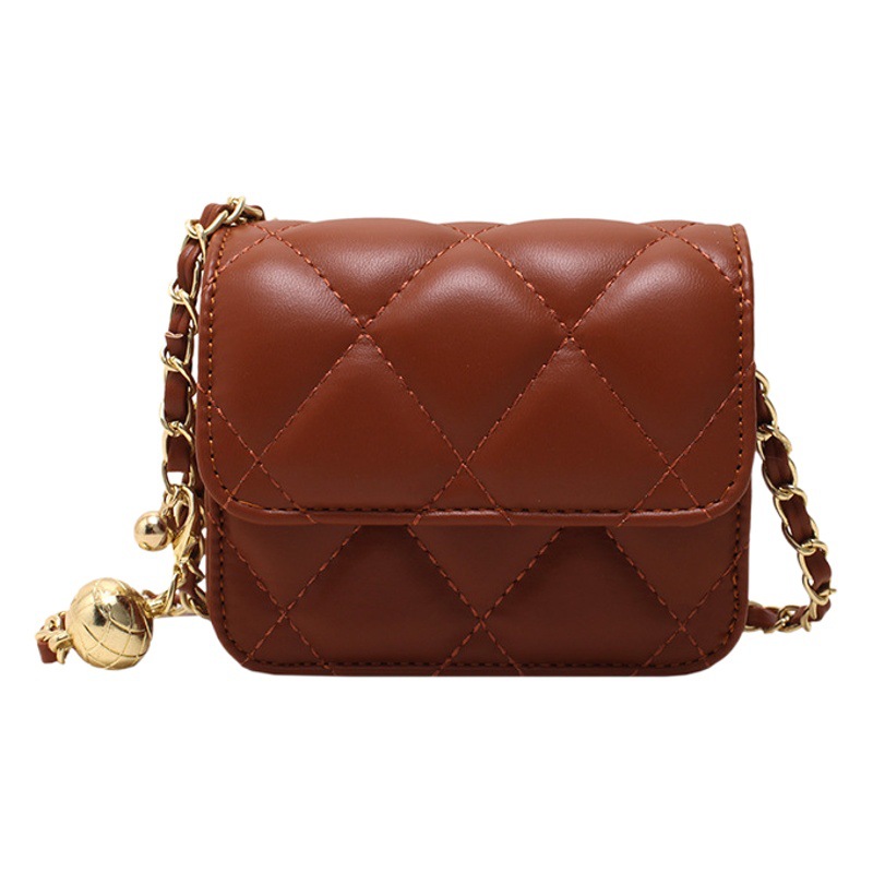 Estilo coreano estilo Chanel lápiz labial bolsa 2023 verano nueva cadena bolsa rómbica bordado hilo bolso de hombro mini bolsa de mensajero para las mujeres