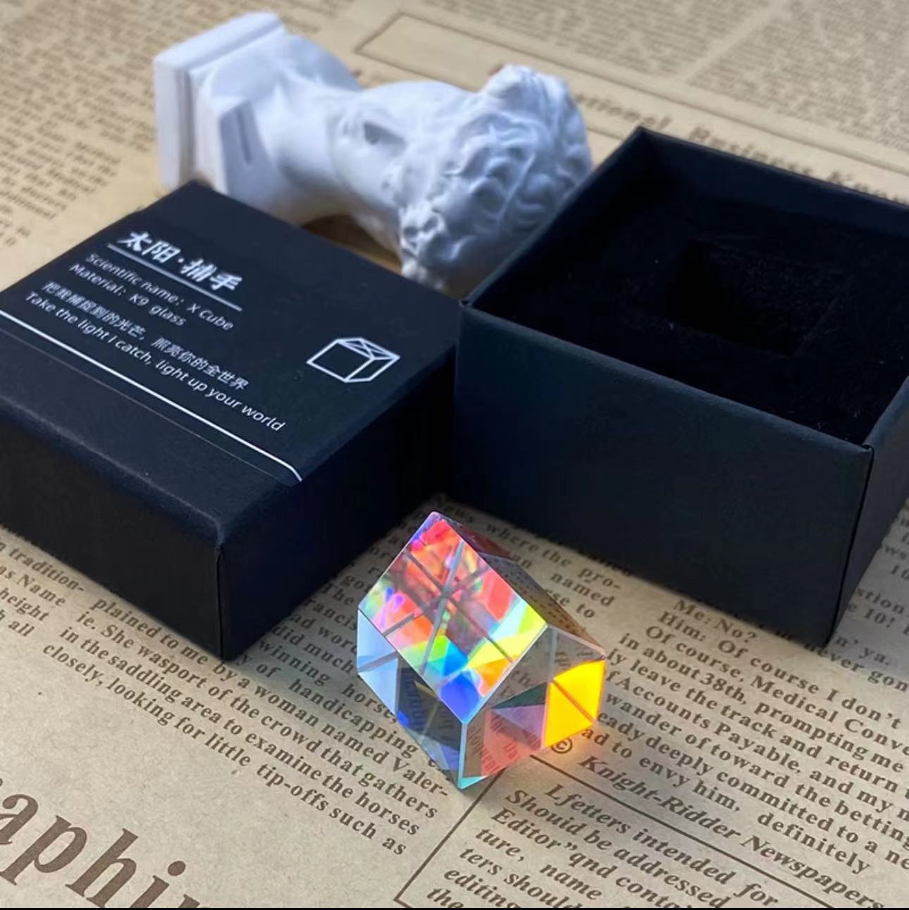 Sun Catcher combinación de colores Prisma Cubo Luz colorido refracción galvanoplastia decoración escritorio sol mujer regalo cumpleaños